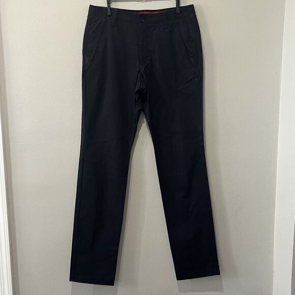 Under Armour Pants Mens 34x36 Black Stretch Performance Chino Tapered Leg Golf - Picture 1 of 9
